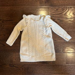 Baby girl cream knit dress. Size 12-18 months